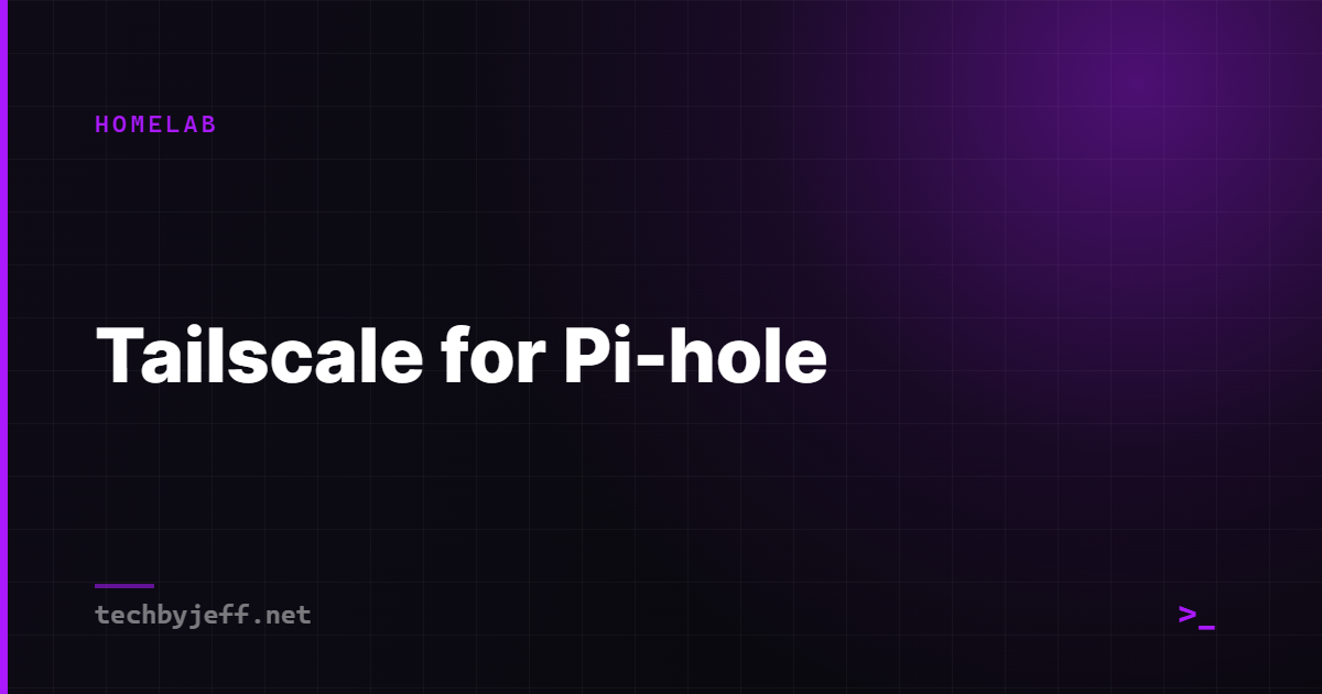 Title card: Tailscale for Pi-hole