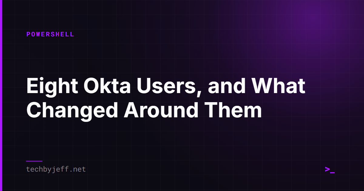 Title card: Eight Okta Users, and Everything That Changed Around Them