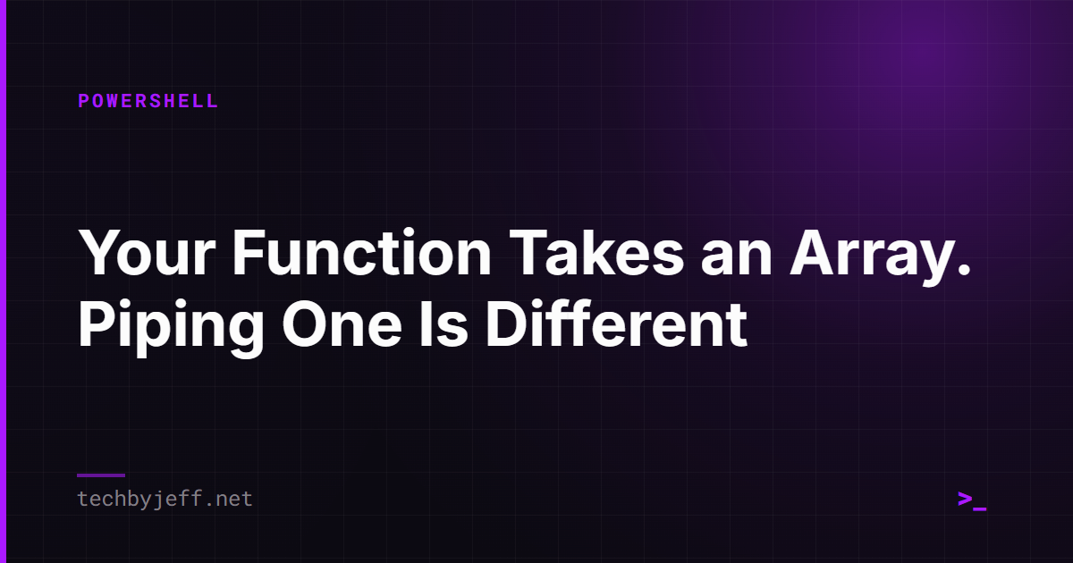 Title card: Your Function Accepts an Array. Piping One Is Different